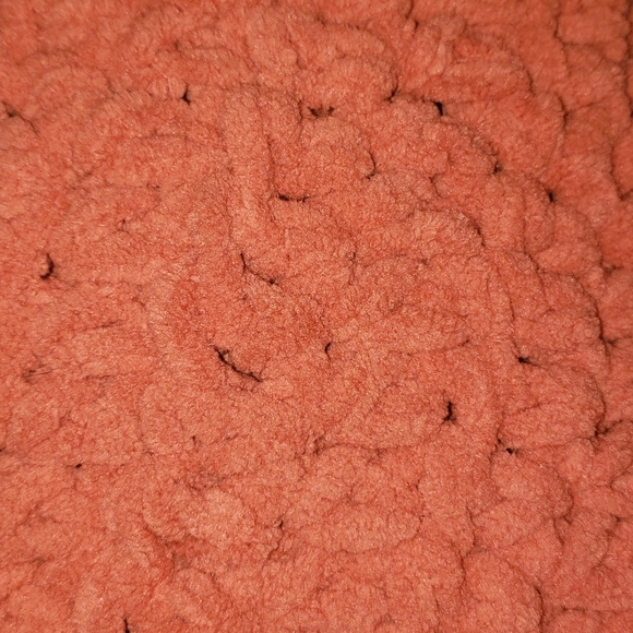 NEW- Handmade Chunky Fall Blanket- Burnt Orange - Picture 5 of 6